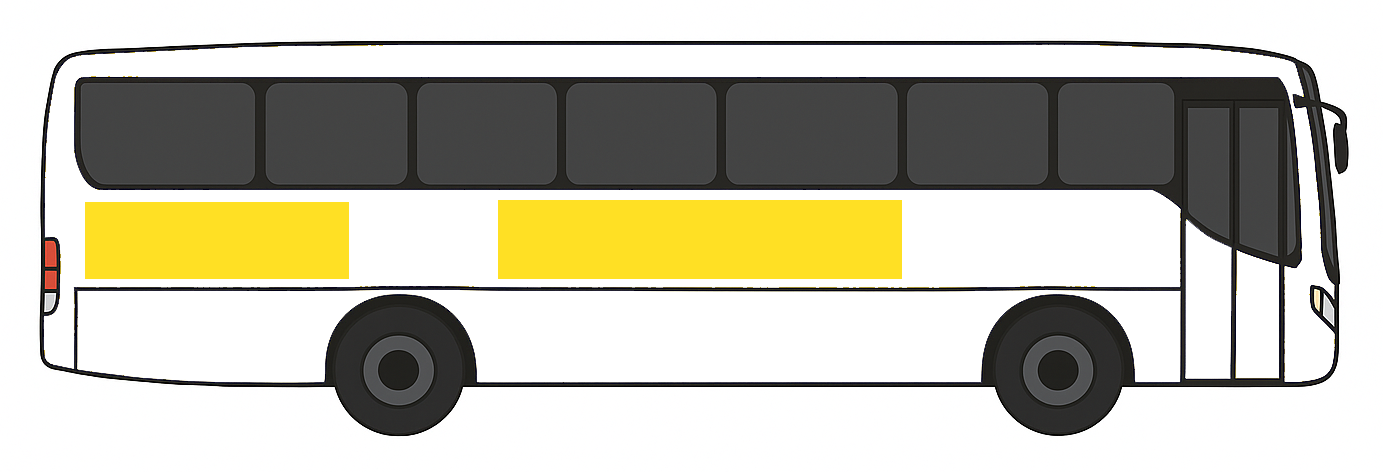 Exemplo de anúncio lateral no ônibus